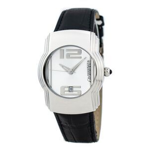 Chronotech Black Leather Dress Men's Watch